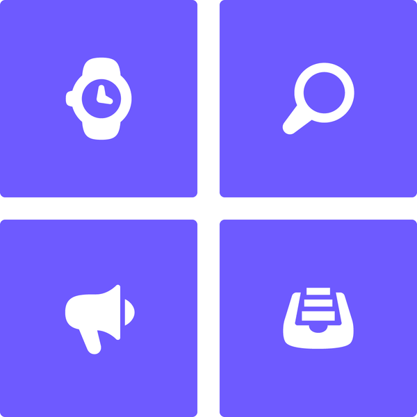 Pika icon set - Watch icon, Search icon, Megaphone icon and Archive icon by #dutchicon. #icondesign