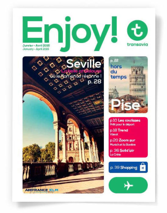 #Transavia Magazine Enjoy by #StudioDumbar. Custom icons by #Dutchicon. #icondesign www.dutchicon.com