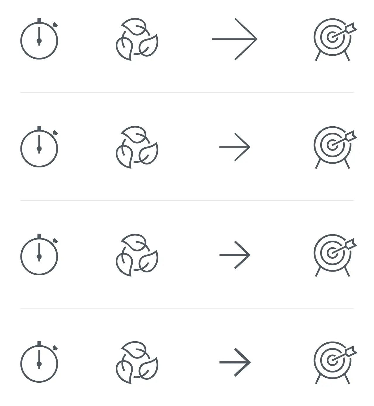 Optical weight correction in icon design showing how equal geometry can still feel visually unbalanced